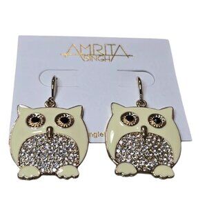 Amrita Singh Women's Earrings Ivory - Ivory Chubby Owl Drop Earrings